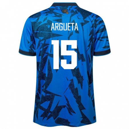 Kandiny Hombre Camiseta El Salvador Germán Argueta #15 Azul 1ª Equipación 24-26 La Camisa México