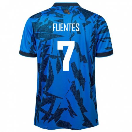 Kandiny Hombre Camiseta El Salvador Danielle Fuentes #7 Azul 1ª Equipación 24-26 La Camisa