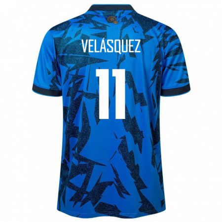 Kandiny Hombre Camiseta El Salvador Jackeline Velásquez #11 Azul 1ª Equipación 24-26 La Camisa