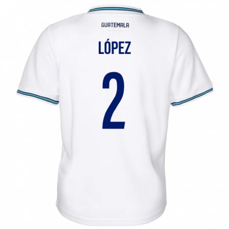 Kandiny Hombre Camiseta Guatemala Francisco López #2 Blanco 1ª Equipación 24-26 La Camisa