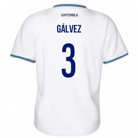 Kandiny Hombre Camiseta Guatemala Fredy Gálvez #3 Blanco 1ª Equipación 24-26 La Camisa