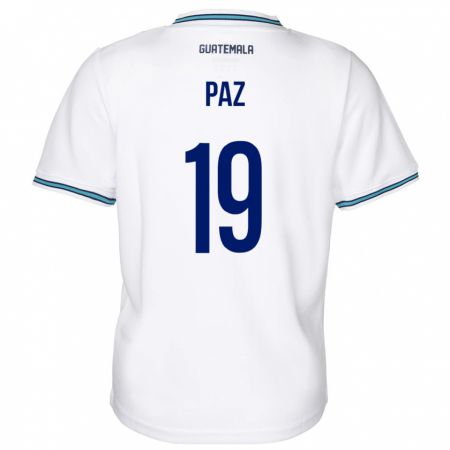 Kandiny Hombre Camiseta Guatemala Vidal Paz #19 Blanco 1ª Equipación 24-26 La Camisa