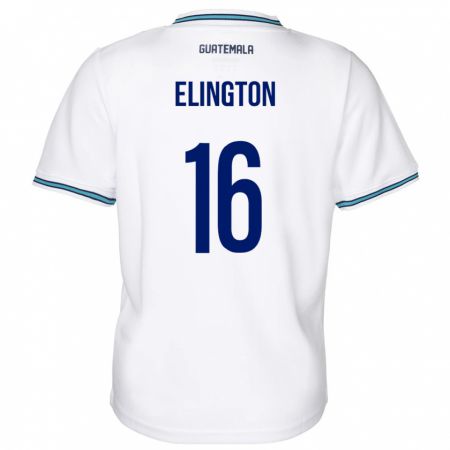 Kandiny Hombre Camiseta Guatemala Elvi Elington #16 Blanco 1ª Equipación 24-26 La Camisa