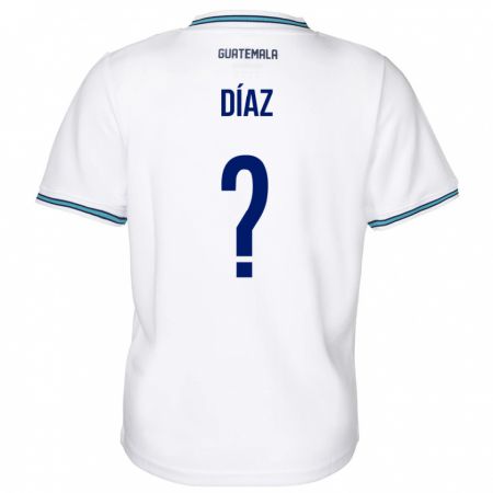 Kandiny Hombre Camiseta Guatemala Hendryck Díaz #0 Blanco 1ª Equipación 24-26 La Camisa