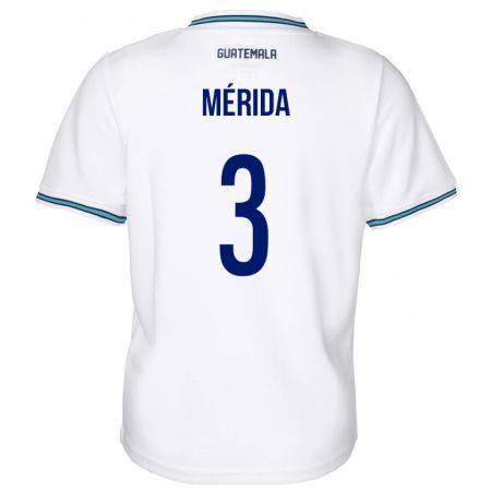 Kandiny Herren Guatemala Daniel Mérida #3 Weiß Heimtrikot Trikot 24-26 T-Shirt Österreich