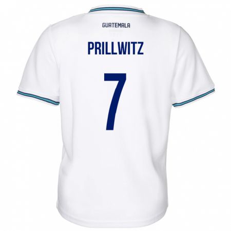 Kandiny Hombre Camiseta Guatemala Héctor Prillwitz #7 Blanco 1ª Equipación 24-26 La Camisa