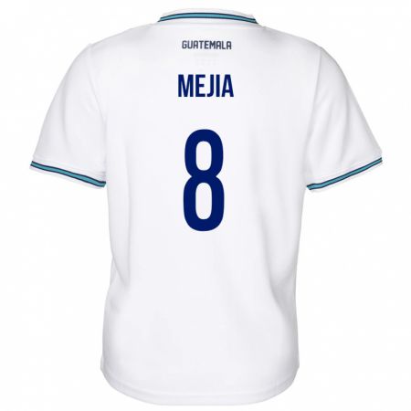 Kandiny Hombre Camiseta Guatemala Robert Mejia #8 Blanco 1ª Equipación 24-26 La Camisa