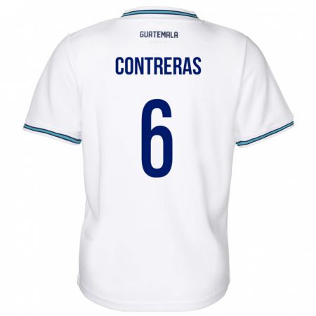 Kandiny Hombre Camiseta Guatemala María Contreras #6 Blanco 1ª Equipación 24-26 La Camisa