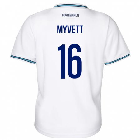 Kandiny Hombre Camiseta Guatemala Jemery Myvett #16 Blanco 1ª Equipación 24-26 La Camisa