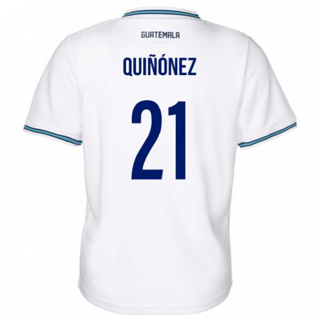 Kandiny Hombre Camiseta Guatemala Andrea Quiñónez #21 Blanco 1ª Equipación 24-26 La Camisa