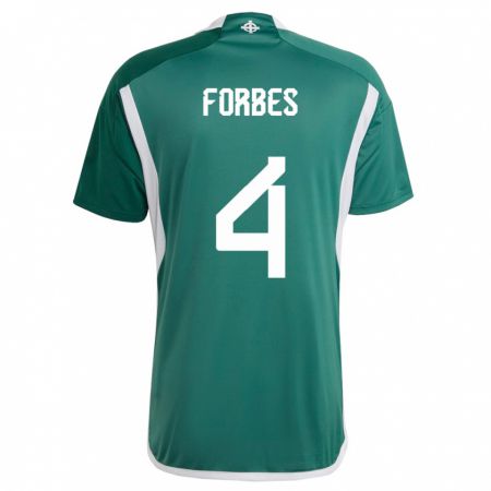 Kandiny Uomo Maglia Irlanda Del Nord Michael Forbes #4 Verde Kit Gara Home 24-26 Maglietta