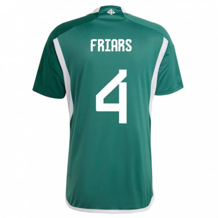 Kandiny Uomo Maglia Irlanda Del Nord Alfie Friars #4 Verde Kit Gara Home 24-26 Maglietta