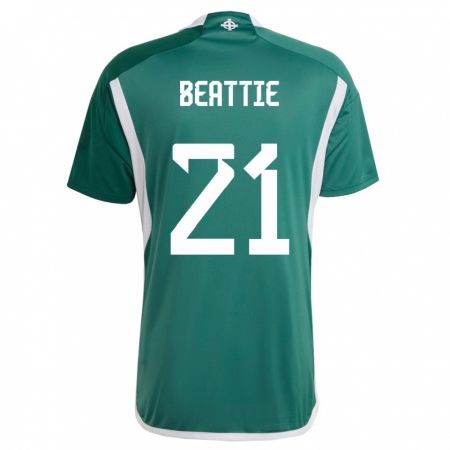 Kandiny Uomo Maglia Irlanda Del Nord Kerry Beattie #21 Verde Kit Gara Home 24-26 Maglietta