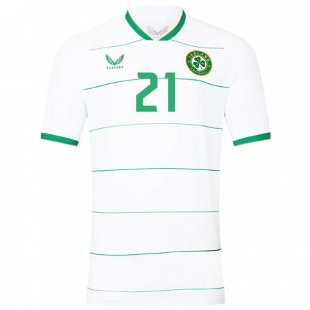 Kandiny Uomo Maglia Irlanda Freddie Turley #21 Bianco Kit Gara Away 24-26 Maglietta