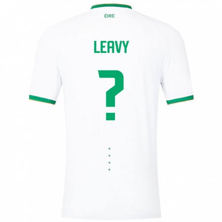 Kandiny Uomo Maglia Irlanda Kian Leavy #0 Bianco Kit Gara Away 24-26 Maglietta