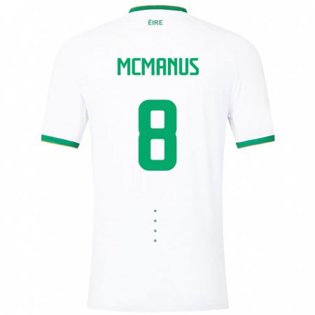 Kandiny Uomo Maglia Irlanda James Mcmanus #8 Bianco Kit Gara Away 24-26 Maglietta