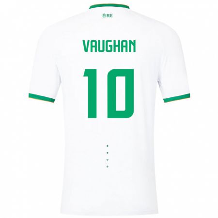 Kandiny Hombre Camiseta Irlanda Harry Vaughan #10 Blanco 2ª Equipación 24-26 La Camisa