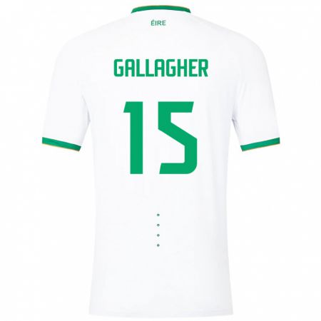 Kandiny Heren Ierland Oisín Gallagher #15 Wit Uitshirt Uittenue 24-26 T-Shirt