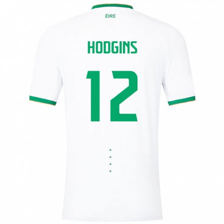 Kandiny Uomo Maglia Irlanda Gavin Hodgins #12 Bianco Kit Gara Away 24-26 Maglietta