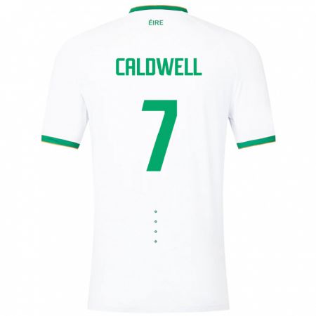 Kandiny Uomo Maglia Irlanda Diane Caldwell #7 Bianco Kit Gara Away 24-26 Maglietta