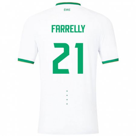 Kandiny Uomo Maglia Irlanda Sinead Farrelly #21 Bianco Kit Gara Away 24-26 Maglietta