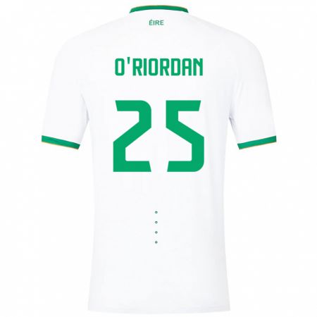 Kandiny Uomo Maglia Irlanda Claire O'riordan #25 Bianco Kit Gara Away 24-26 Maglietta