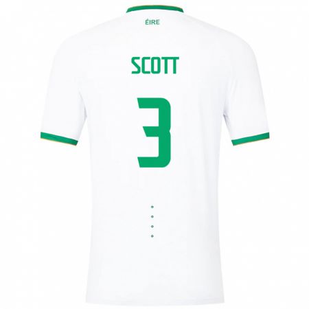 Kandiny Hombre Camiseta Irlanda Harriet Scott #3 Blanco 2ª Equipación 24-26 La Camisa