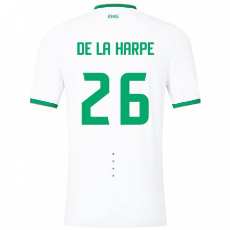 Kandiny Uomo Maglia Irlanda Deborah-Anne De La Harpe #26 Bianco Kit Gara Away 24-26 Maglietta