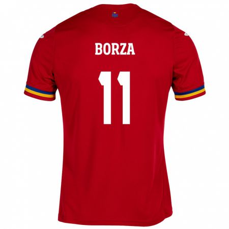 Kandiny Hombre Camiseta Rumania Andrei Borza #11 Rojo 2ª Equipación 24-26 La Camisa México