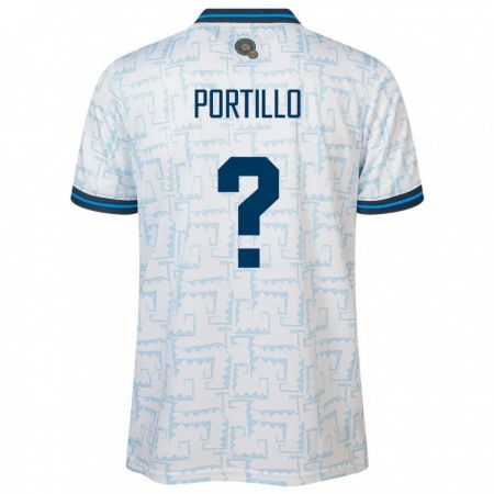 Kandiny Uomo Maglia El Salvador Cristian Portillo #0 Bianco Kit Gara Away 24-26 Maglietta