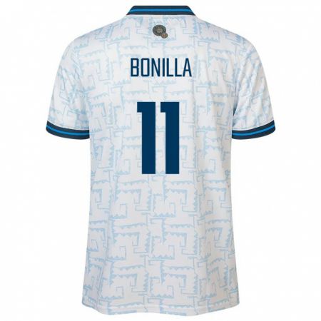 Kandiny Hombre Camiseta El Salvador Jarell Bonilla #11 Blanco 2ª Equipación 24-26 La Camisa México