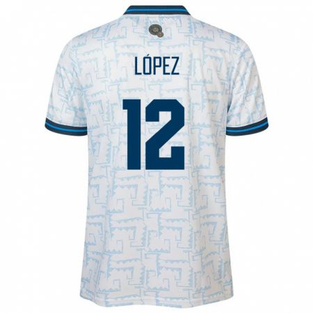 Kandiny Uomo Maglia El Salvador Abigaíl López #12 Bianco Kit Gara Away 24-26 Maglietta