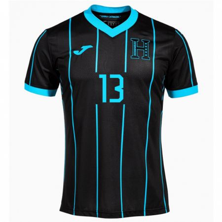 Kandiny Uomo Maglia Honduras Maikol Morales #13 Nero Kit Gara Away 24-26 Maglietta