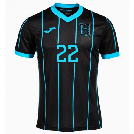 Kandiny Uomo Maglia Honduras Luis López #22 Nero Kit Gara Away 24-26 Maglietta