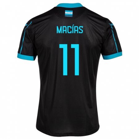 Kandiny Uomo Maglia Honduras Jefryn Macías #11 Nero Kit Gara Away 24-26 Maglietta