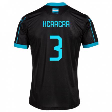 Kandiny Uomo Maglia Honduras David Herrera #3 Nero Kit Gara Away 24-26 Maglietta