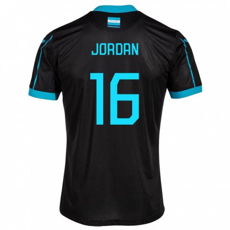 Kandiny Uomo Maglia Honduras Jordan García #16 Nero Kit Gara Away 24-26 Maglietta