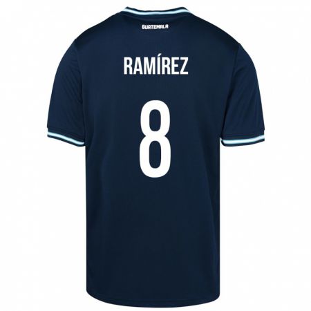 Kandiny Herren Guatemala Dennis Ramírez #8 Blau Auswärtstrikot Trikot 24-26 T-Shirt Österreich