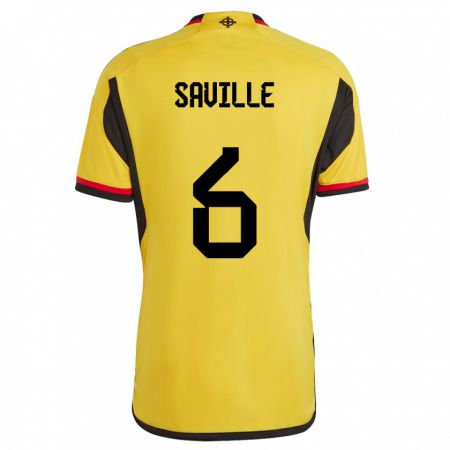 Kandiny Uomo Maglia Irlanda Del Nord George Saville #6 Bianco Kit Gara Away 24-26 Maglietta