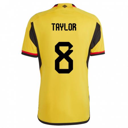 Kandiny Uomo Maglia Irlanda Del Nord Dale Taylor #8 Bianco Kit Gara Away 24-26 Maglietta