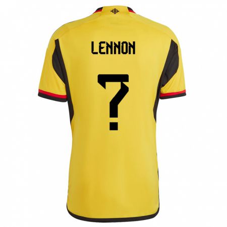 Kandiny Uomo Maglia Irlanda Del Nord Gallagher Lennon #0 Bianco Kit Gara Away 24-26 Maglietta