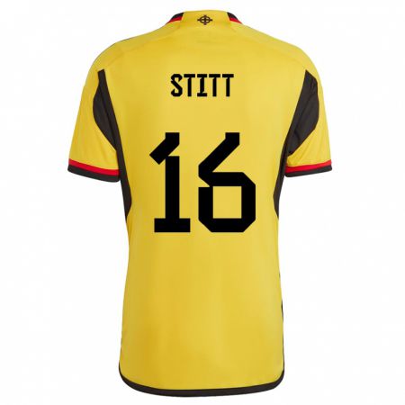 Kandiny Uomo Maglia Irlanda Del Nord Dylan Stitt #16 Bianco Kit Gara Away 24-26 Maglietta