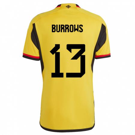 Kandiny Heren Noord-Ierland Kelsie Burrows #13 Wit Uitshirt Uittenue 24-26 T-Shirt