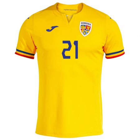 Kandiny Mujer Camiseta Rumania Genoveva Roșie #21 Amarillo 1ª Equipación 24-26 La Camisa