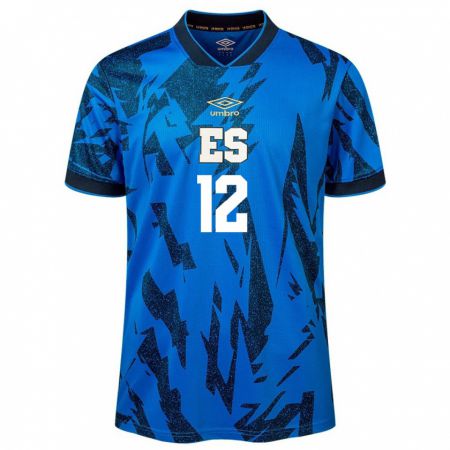 Kandiny Dames El Salvador Abigaíl López #12 Blauw Thuisshirt Thuistenue 24-26 T-Shirt België