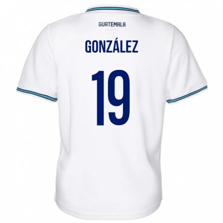 Kandiny Mujer Camiseta Guatemala Karen González #19 Blanco 1ª Equipación 24-26 La Camisa