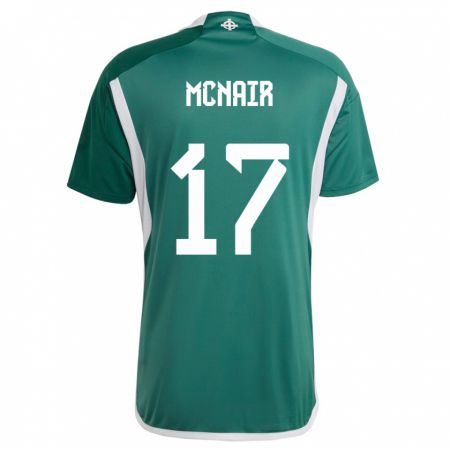 Kandiny Mujer Camiseta Irlanda Del Norte Paddy Mcnair #17 Verde 1ª Equipación 24-26 La Camisa