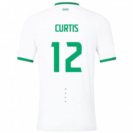 Kandiny Mujer Camiseta Irlanda Sam Curtis #12 Blanco 2ª Equipación 24-26 La Camisa