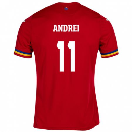 Kandiny Donna Maglia Romania Doru Andrei #11 Rosso Kit Gara Away 24-26 Maglietta