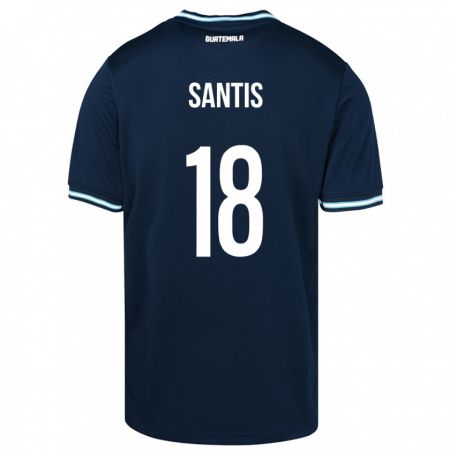 Kandiny Dames Guatemala Óscar Santis #18 Blauw Uitshirt Uittenue 24-26 T-Shirt